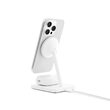 Twelve South HiRise 2 Deluxe Wireless Charging Stand for iPhone and AirPods with Adjustable Angles and Luxury Vegan Leather Design - White