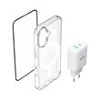 Bundle: NOA Clear Screen Protector and Clear Case for iPhone 17 and 30W 1C1A GaN Charger
