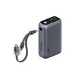 AUKEY Swivel Det-Duo 20,000mAh 65W Power Bank with Dual Built-in USB-C Cables, Grey