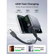 AUKEY Swivel Det-Duo 10,000mAh 45W Power Bank with Dual Detachable USB-C Cables, Grey