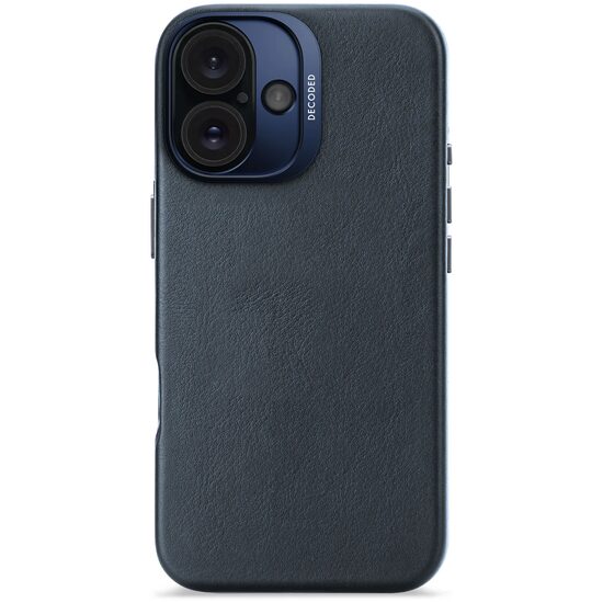 DECODED Leather Backcover for iPhone 16 | Navy Blue
