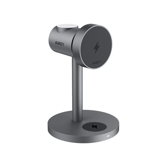 AUKEY MagFusion 3-in-1 Qi2 15W Magnetic Wireless Charger MFI Certified