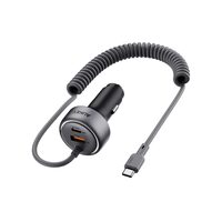 AUKEY Pathfinder Sling 75W Fast Charging Car Charger with Built-in Cable