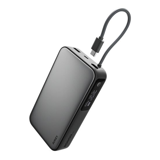 AUKEY Spark Sling 20000 Compact Fast Charging Power Bank with Built-in USB-C Cable