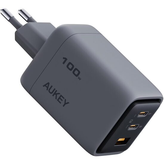 AUKEY Comet Mix 3 100W PD 3-Port GaN Wall Charger with PPS for Laptop & Mobile