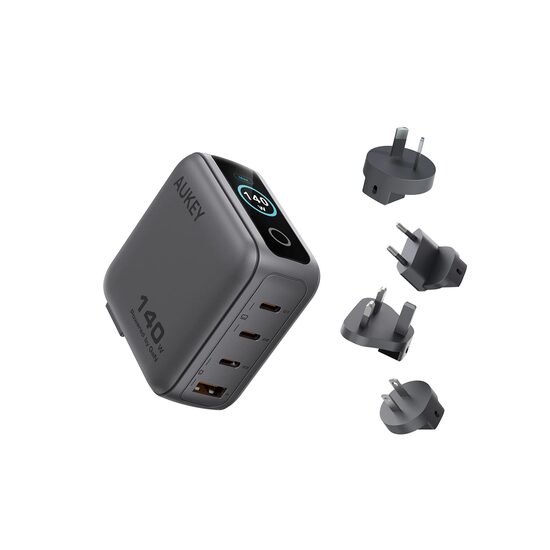 AUKEY Nova PinS 140W GaN Wall Charger with Smart Display